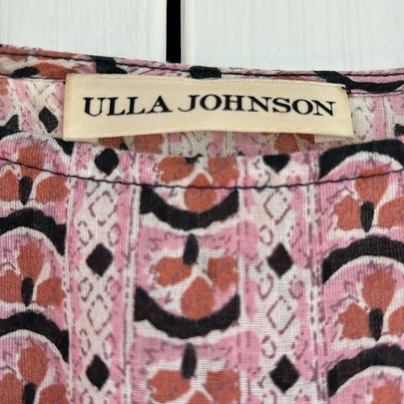 ULLA JOHNSON Beverly Indian Floral Cotton Voile Midi Dress Size‎ 4 Indigo Boho - Picture 12 of 12